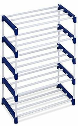 TheNextStore 5 layer pvc pipe Storage Saving Rack Organizer Metal Collapsible Shoe Stand