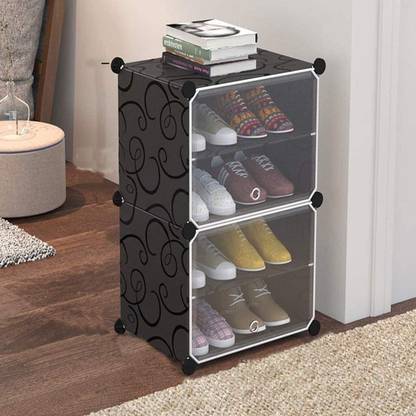 Owme 5 Door 10 Shelf Plastic Metal Plastic Collapsible Shoe Stand