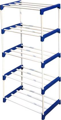 dbeautify Storage Saving Rack Organizer Shoe rack 5 Layer Plastic Metal, Plastic Shoe Stand