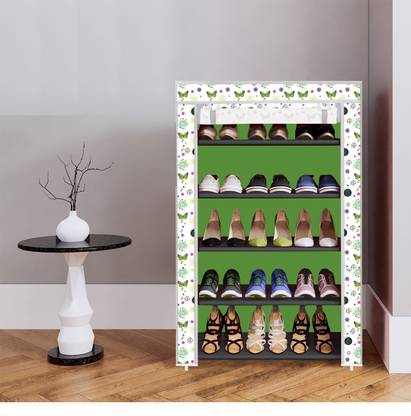 DEEPAK 5 Shelf Foldable Collapsible ShoeRack Metal Collapsible Shoe Stand