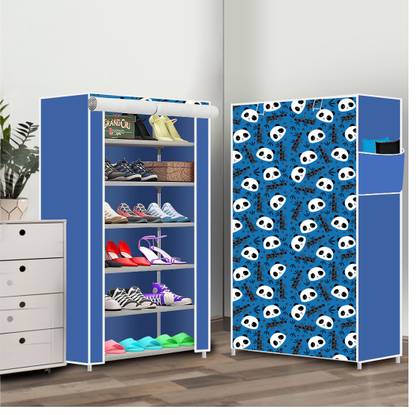 DEEPAK 6 Shelf Foldable Collapsible ShoeRack Metal Collapsible Shoe Stand