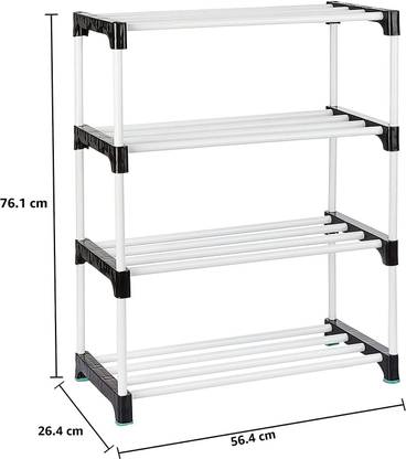 Plexus enterprises 4 Layer Shoe Rack (Black, Plastic) Plastic Shoe Stand