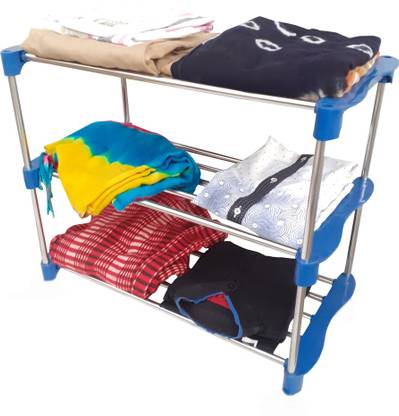 VIMART Stainless Steel Shoe Rack / Book Shelf / Plastic Collapsible Stand , ( 3 LAYER ) Metal, Plastic Shoe Stand