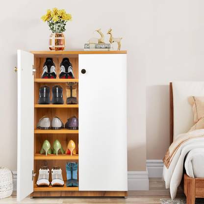Urbanspace Elegant Shoe Rack with Spacious Multi-Tier Shelves and Stylish Finish Engineered Wood Shoe Rack