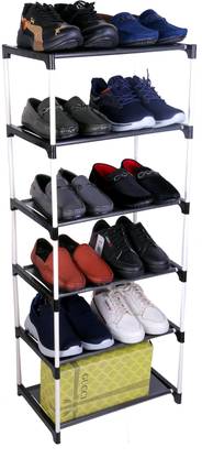 Reom Enterprise Reom Enterprise 6 Shelves Multipurpose (Heavy PVC Pipe) Plastic Collapsible Shoe Stand