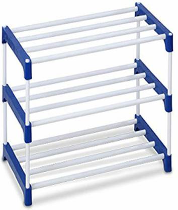 TheNextStore 3 layer PVC pipe Storage Saving Rack Organizer Metal Collapsible Shoe Stand