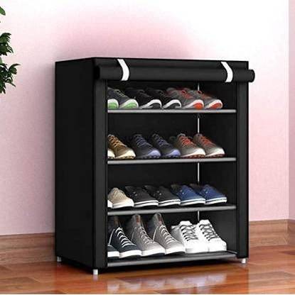 dbeautify Black SR Metal, Plastic Collapsible Shoe Stand