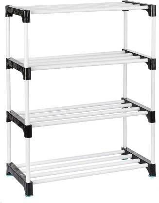 Plexus enterprises Black 4 Shoe Rack 2252 Plastic Collapsible Shoe Stand