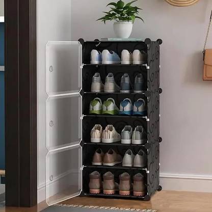 Aysis 6-Shelf-3-Door Shoe Rack With Door, Plastic Shoe Rack For Home , Shoe Stand Metal, Plastic Shoe Rack