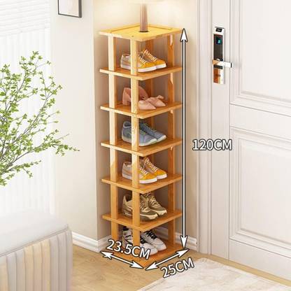MTBROTHERS STANDING SHOE RACKS FOR HALLWAY LIVING ROOM ENTRYWAY ORGANIZER Bamboo Shoe Rack