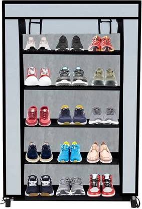 TURBOMAX Grey Colour Multipurpose shoe rack/Wardrobe Heavy Material PVC Plastic Pipes Plastic Shoe Stand