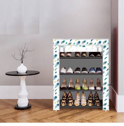 Chalia 4 Shelf Foldable Collapsible ShoeRack Plastic Collapsible Shoe Stand