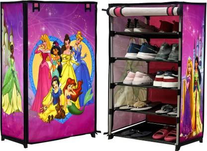 Philoshop New Collection of Printed Cartoon Shoe Rack With Velcro & Zipper Closure Metal, Plastic Collapsible Shoe Stand