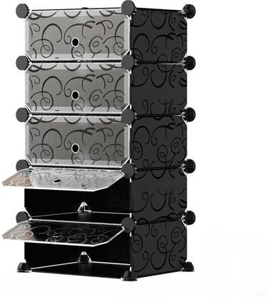 Hexzone Shoe Rack 5 Plastic Collapsible Shoe Stand