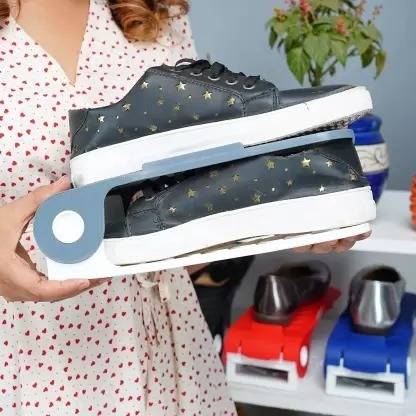 HOMTOZ Shoe Slots Organizer Double Layer Shoe Rack Plastic Shoe Plastic Shoe Rack