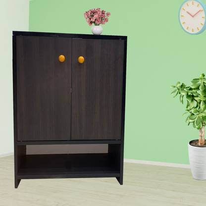 SPECIALITY PANELS Real Texture Dark Wenge Finish one shelf open Multipurpose, Office Storage Unit Engineered Wood Shoe Rack