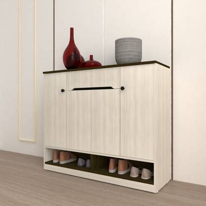spacesbyU Roelo Shoe Rack with Drawer (23 Pairs) | Colour - Acacia Light & Dark | Engineered Wood Shoe Rack