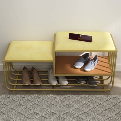 WoodenTwist Cage Style Rectangular Metal Shoe Rack