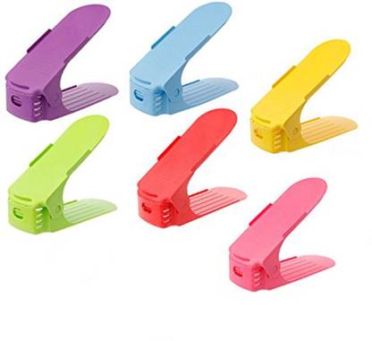 BBD Kitchen Shop Shoe Slots Organizer for Shoe Space Saver Double Layer Organizer PACK OF 06 Plastic Shoe Stand