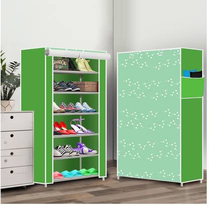 GHODA 6 Shelf Foldable Collapsible ShoeRack Plastic Shoe Rack