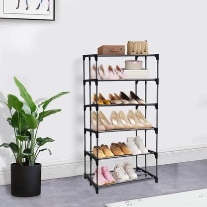 RAXON WORLD 6 layer Metal Book/Shoe/Cloth Foldable Rack With Cover For Anywhere Use Metal Shoe Stand