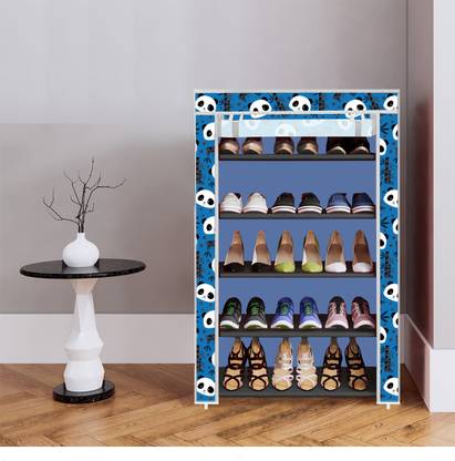 Chalia 5 Shelf Foldable Collapsible ShoeRack Plastic Collapsible Shoe Stand