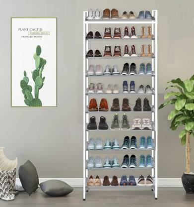 lukzer 10 Layer Shoe Rack 50 Pair Shoe Tower Storage Organizer Space Saving Shelf Metal Shoe Stand