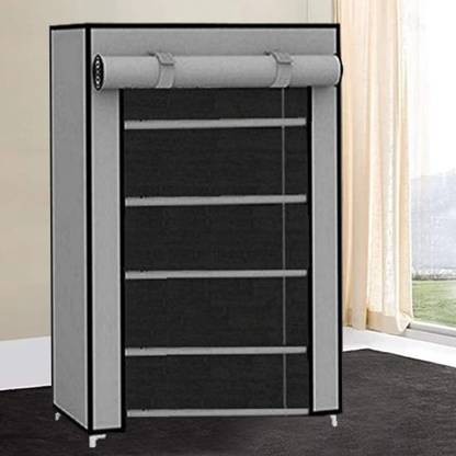 dbeautify PVC Rust Proof Pipe 4 Shelf Metal Shoe Stand