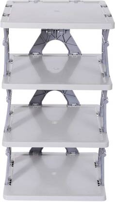 Stylish Stash Stylish Stash 4 Layer Shoe Rack (DIY) Lightweight Foldable Shoe Cabinet Plastic Collapsible Shoe Stand