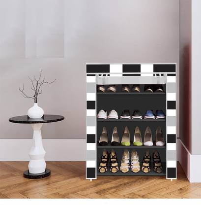 Chalia 4 Shelf Foldable Collapsible ShoeRack Plastic Collapsible Shoe Stand