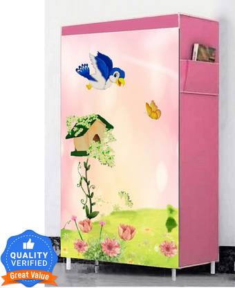 Flipkart Perfect Homes PINK TREE HOUSE PRINTED SHOE CABINET6 LAYER ORGANISER Metal Collapsible Shoe Stand