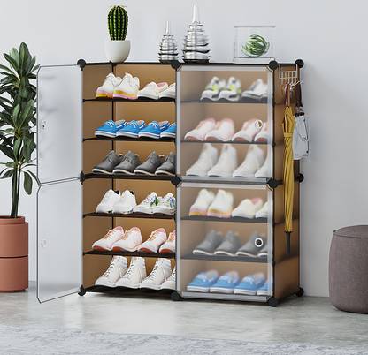 SNKR ESSENTIALS 12-Shelf-4-Door Plastic Cupboard Shoe Rack Plastic Shoe Rack