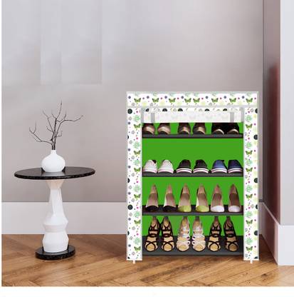 BAE 4 Shelf Foldable Collapsible ShoeRack Plastic Shoe Stand