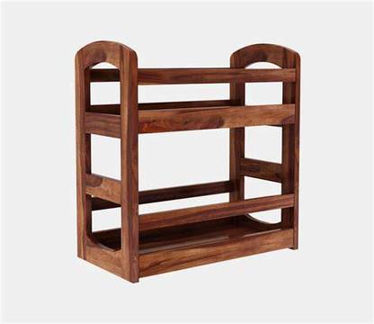 GalaxyMonk Bamboo cane rack with 6 tier Solid Wood Collapsible Shoe Stand