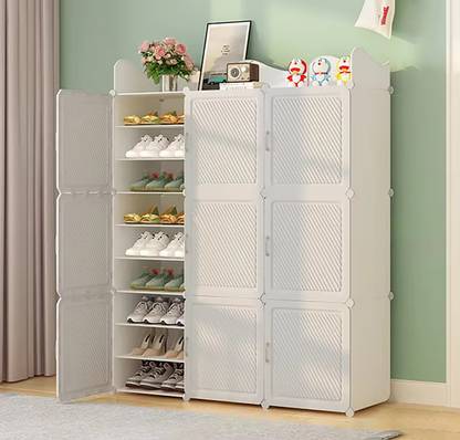 MEVIGO 27-Shelf-9-Door Plastic Cubort Shoe Rack Metal Shoe Rack