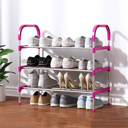 SAISAP SAISAP 3-LAYER CARBON STEEL PINK SHOESTAND Metal Collapsible Shoe Stand