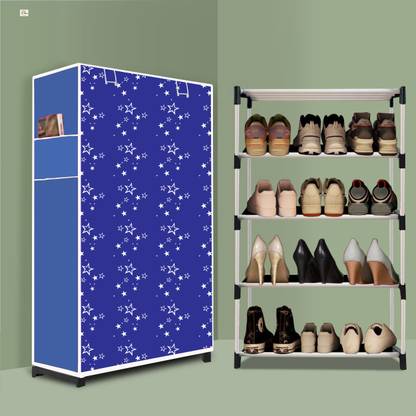 sarmajistore 4 Tier Foldable Shoe Rack – Space Saver, Universal for Entry, Bedroom & Balcony Plastic Shoe Stand