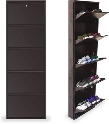 ट्रेंडी Metal Shoe Cabinet for Home with Doors & Lock Wall Mount Metal Shoe Rack मेटल जूते का स्टैंड