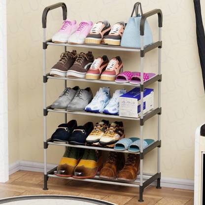 lukzer 5-Tier Metal Plastic Shoe Rack (MSR-005) Metal, Plastic Shoe Stand
