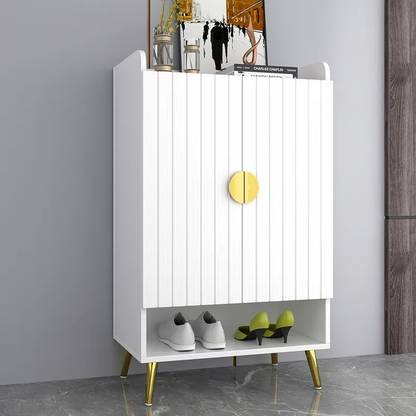 NG Decor Shoe Storage Cabinet with Doors & Open Shelves 5-Tier Engineered Wood Shoe Rack