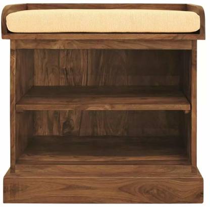 APRODZ Small Storage Seat with Open Shoe Storage Solid Wood Shoe Rack
