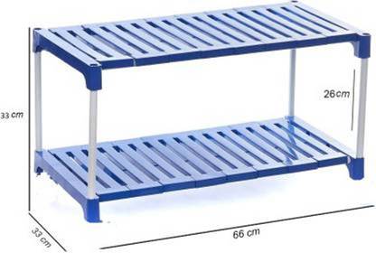 Black Stallion Multi utility Rack With Good Quality Storage Plastic, Metal Collapsible Shoe Stand