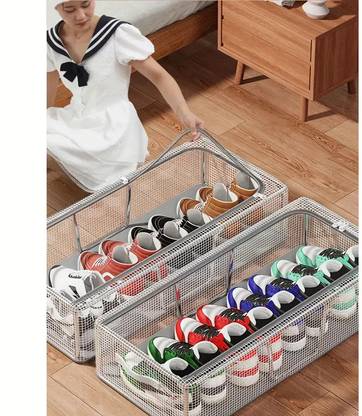 Deoxys Shoe Storage Box Clear Plastic Stackable Shoe Organizer Containers with Lids Plastic Shoe Stand