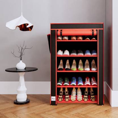 Flipkart Perfect Homes plastic pipes & 5 shelf covered Plastic Collapsible Shoe Stand