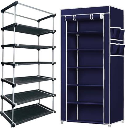 TURBOMAX Multipurpose shoe rack/Wardrobe Heavy Material PVC Plastic Pipes with cover Plastic Shoe Stand