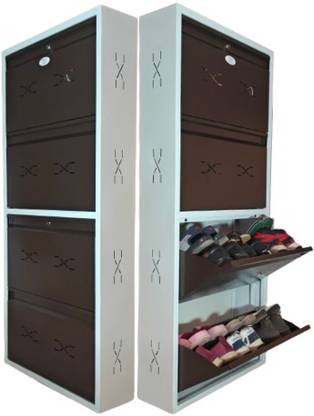 LIVE CONCEPT LC 2DDL-04 BR I Double Decker I H 58 IN, W 26 IN, D 7.5 IN Metal Shoe Rack