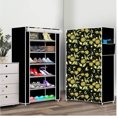 Chalia 6 Shelf Foldable Collapsible ShoeRack Plastic Collapsible Shoe Stand