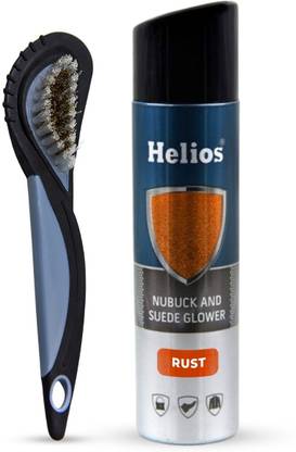 Helios Shoe Accessories Kit 1 Nubuck Suede Glower, 1 Nubuck Suede Brush-RUST Cleaner