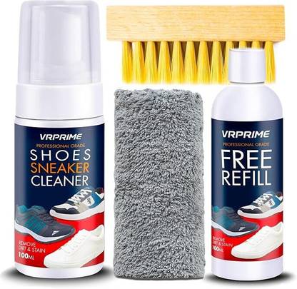 VRPRIME Shoe Sneaker Cleaner Quick Cleaning Solution Foam Shoe Sneaker Cleaning 4 in 1 Cleaner
