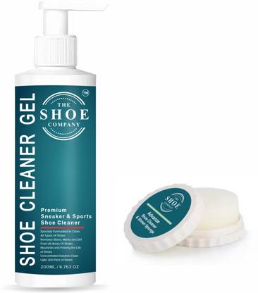 THE SHOE COMPANY Shoe Care Kit 200 ML and Sponge Pack of Two for Daily Cleaning all shoe Cleaner